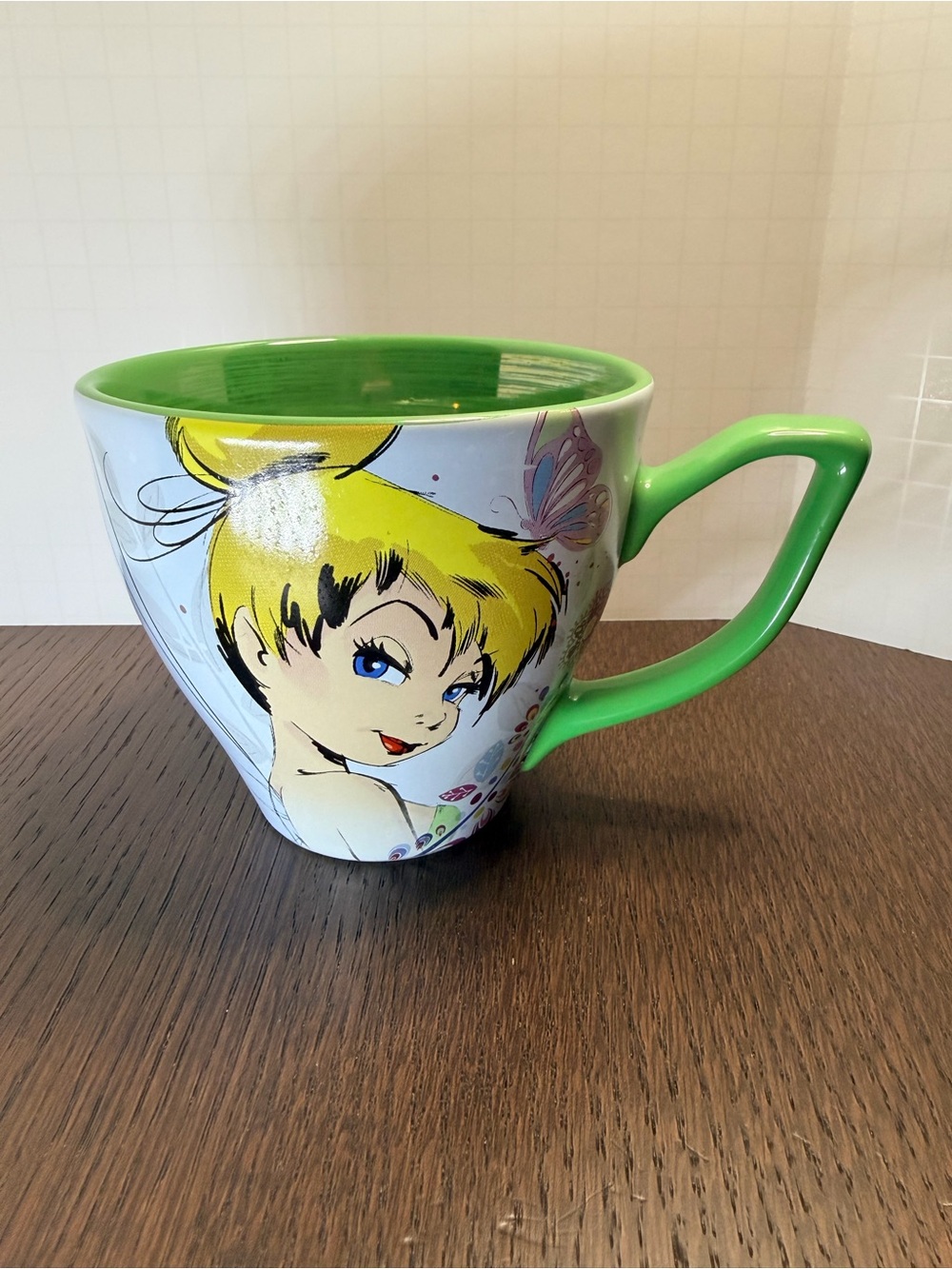 Disney Tinker Bell “If You Believe You Can Fly” Green Ceramic Mug